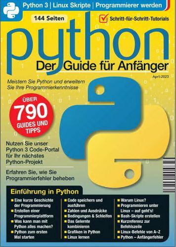 Cover: Python Magazin Der Guide für Anfänger April 2023