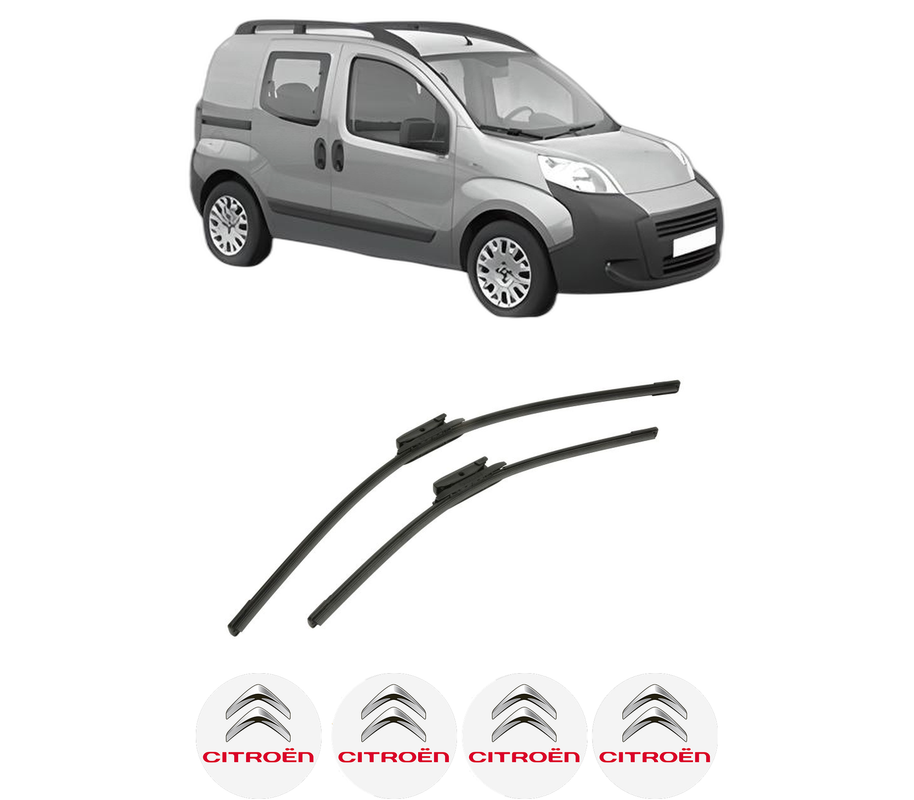 Set stergatoare auto CITROEN NEMO MPV din 2009-2010, pentru parbriz auto, 2 bucati, Bosch Aerotwin, din cauciuc siliconat rezistent, 4 Stickere Auto CITROEN