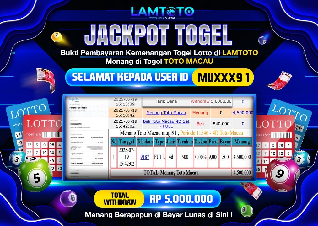 BUKTI JACKPOT LUNAS LAMTOTO