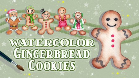 Watercolor Gingerbread Cookies: Man, Woman, and Child