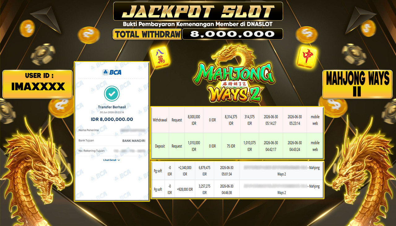 JACKPOT SLOT MAHJONG WAYS 2  30 JUNE 2026