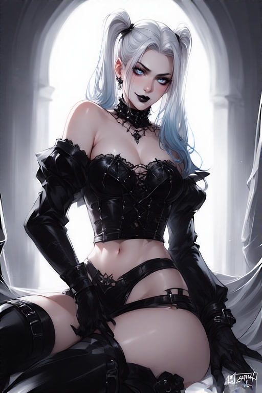 Harley-Quinn-in-black-Gothic-u-4