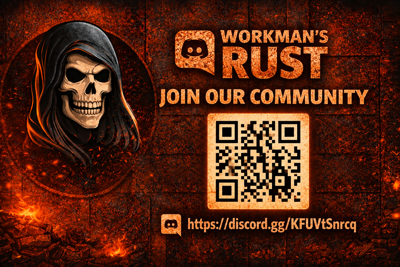 WORKMANS RUST | 2x Gather Rate | 50% Upkeep | Solo / Duo banner