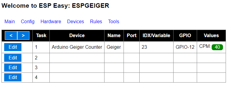 EspEasy Geiger Counter