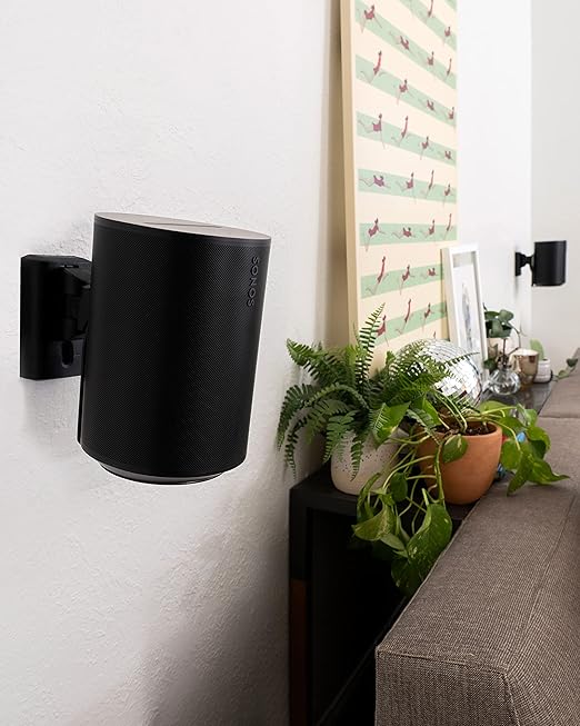 Detalle del mecanismo de inclinación y giro del soporte de pared Sonos.
