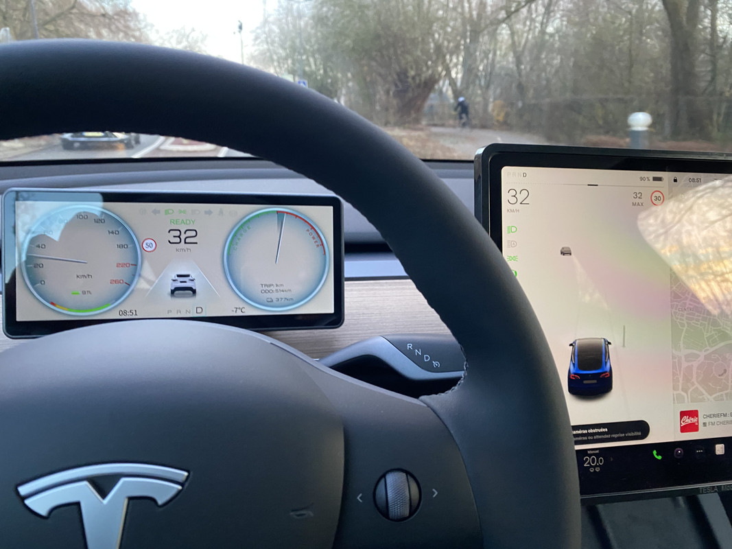 Tableau de bord pour Tesla Model 3 Jauge de planche de bord les