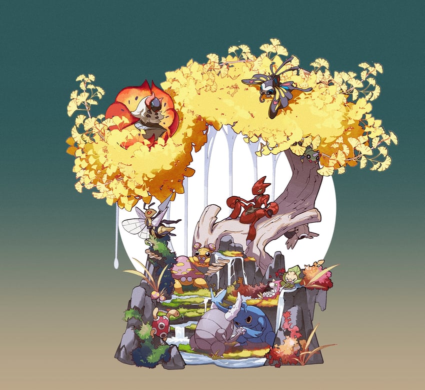 scizor-volcarona-beedrill-paras-beautifl