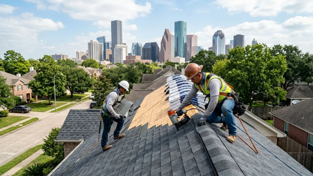 Asphalt shingle roof installation Houston Texas
