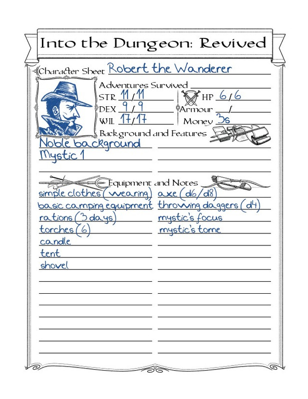 Character Sheet page 1