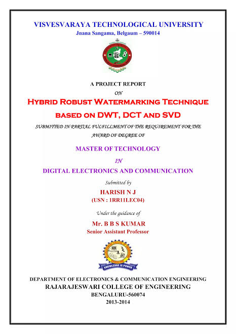 VTU Final-Year Project Report Format and Chapter Structure