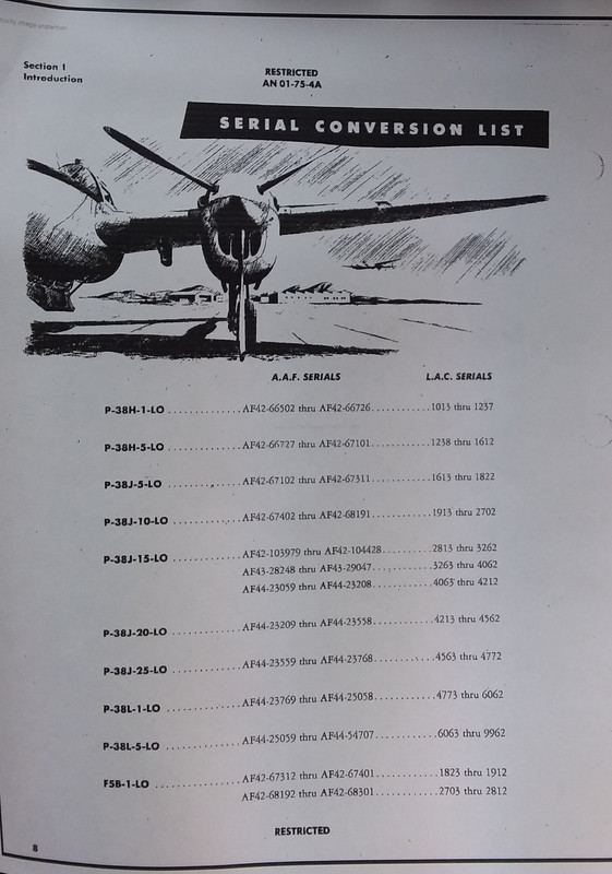 P-38 serial conversion list Dash 4