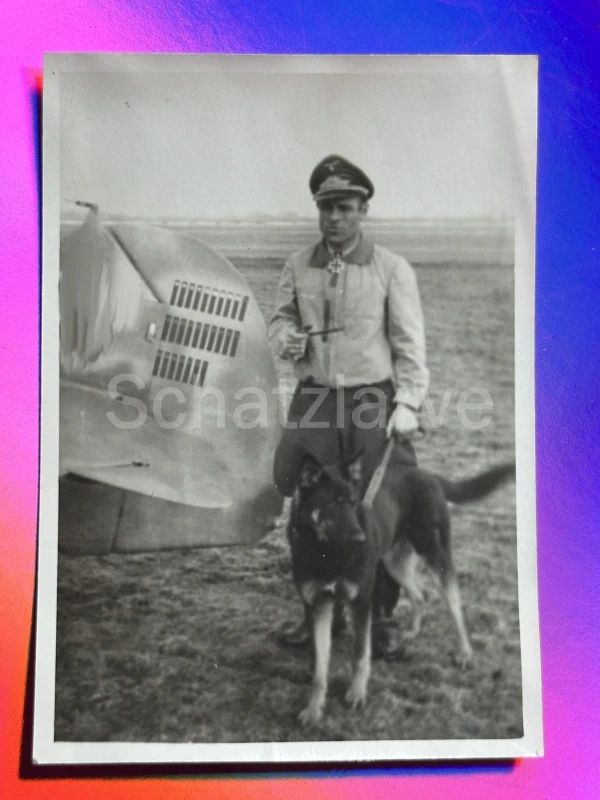 Foto Luftwaffe II (J G 1) 5 Staffel Me 109 Pilot Abschussbalken (MJ 199)