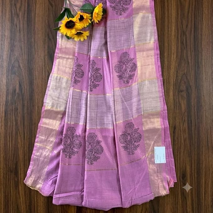 Women's Premium Kota Doriya Slub Silk Saree with Unstitched Blouse Piece