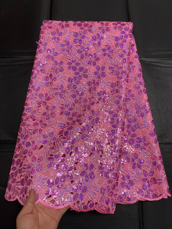 Handcut Double Voile Sequence Lace — Jadayat fabrics