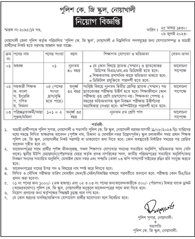 Teacher Job Circular