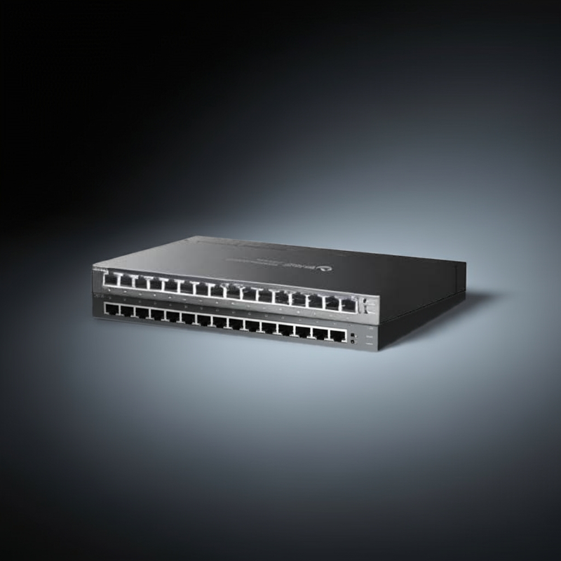 Switch com 8 portas PoE+ e 8 portas Gigabit