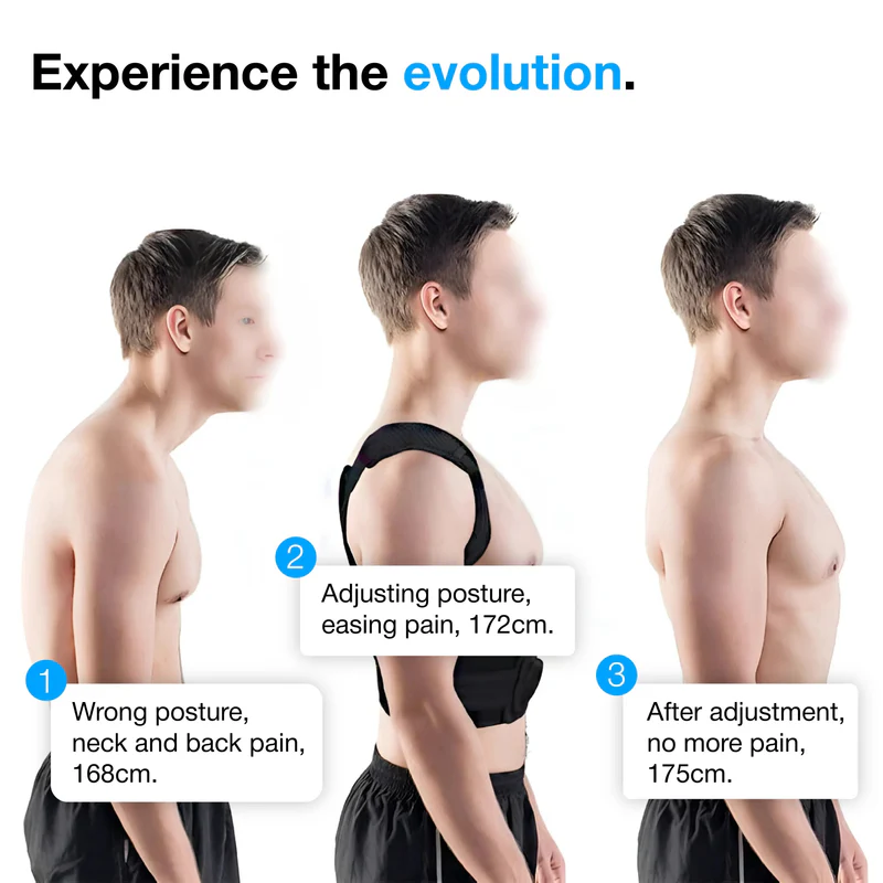 Customer wearing posture corrector with improved posture