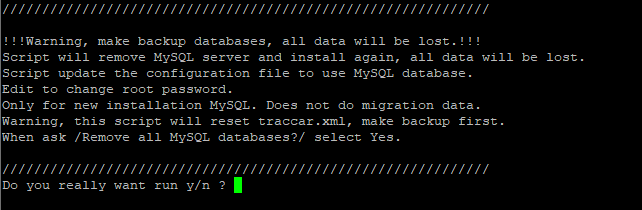 Reset MySQL script