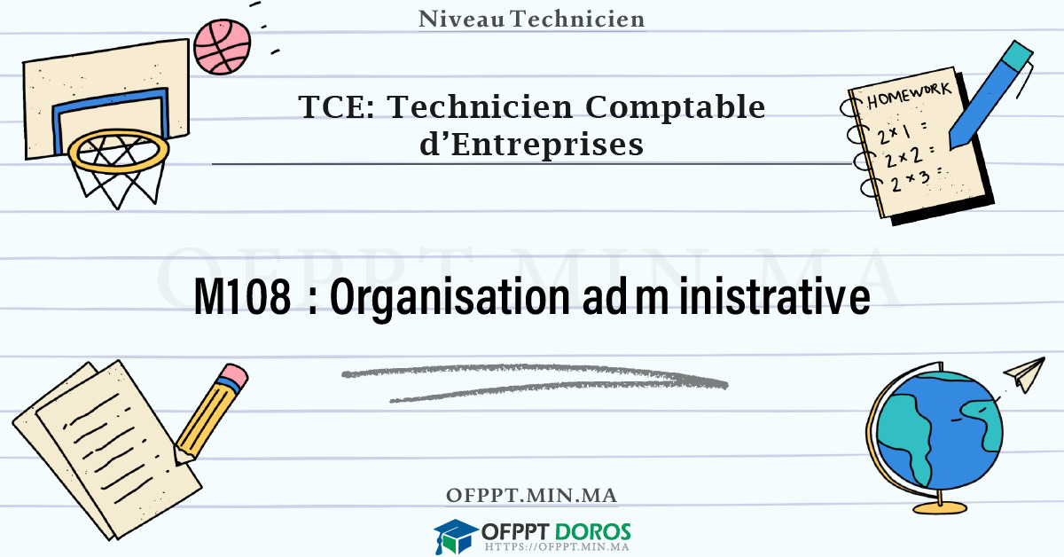 Sommaire détaillé du cours Organisation administrative M108 OFPPT - Structure du module