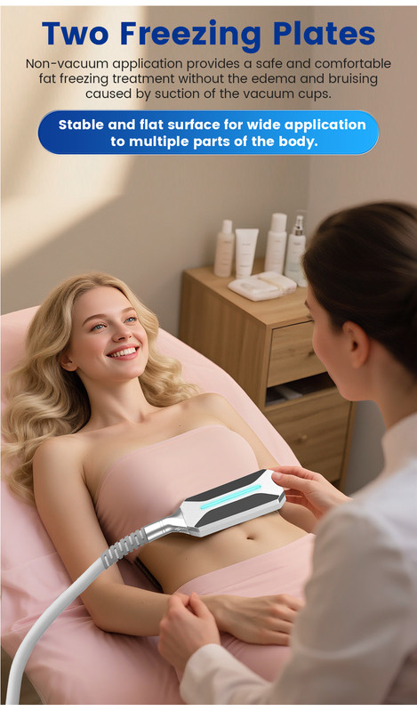 Non-vacuum freezing plates for safe fat treatment