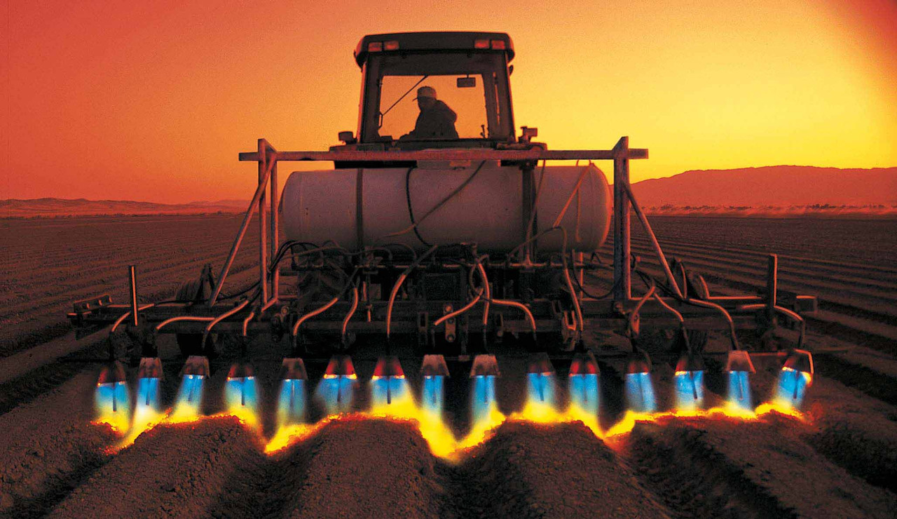 tractor flameweeding header