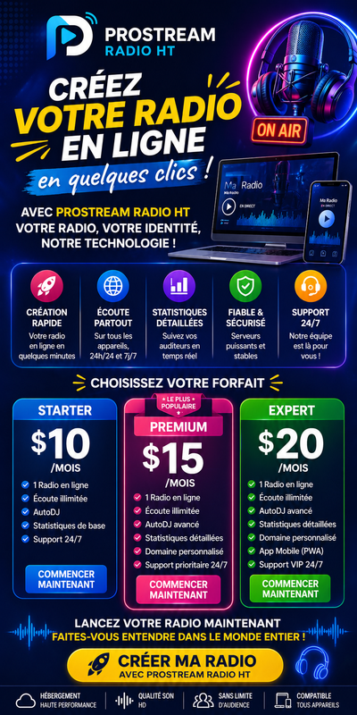 Publicité verticale ProStream Radio HT
