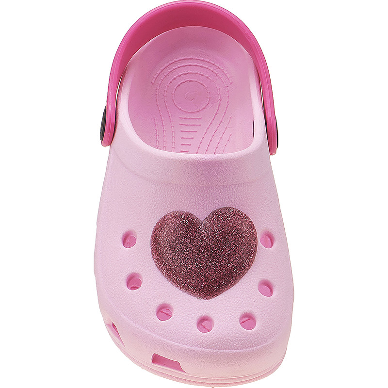 Sandália Menina Coração Rosa Glitter
