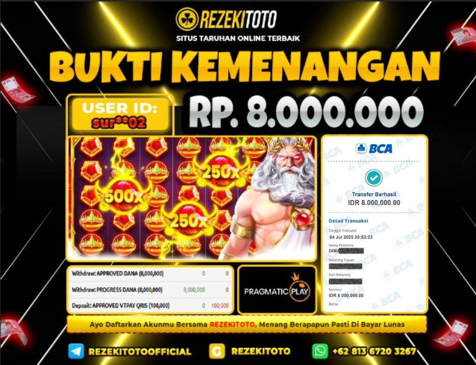 BUKTI KEMENANGAN 04 JULI 2025 OLYMPUS 1000 8 JUTA 