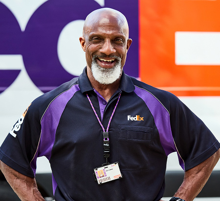 Smiling FedEx Courier