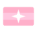 The pomo- flag. It has three equal-width stripes: flamingo pink, pink, and flamingo pink. A white four-pointed star is also in the middle of the flag.
