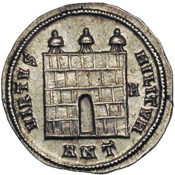 Glosario de monedas romanas. PUERTA DE CAMPAMENTO. 9