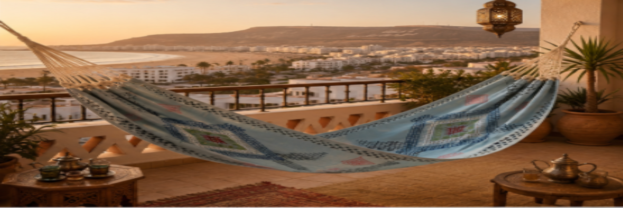 Handwoven Moroccan Organic Cotton Hammock – Tangier Collection