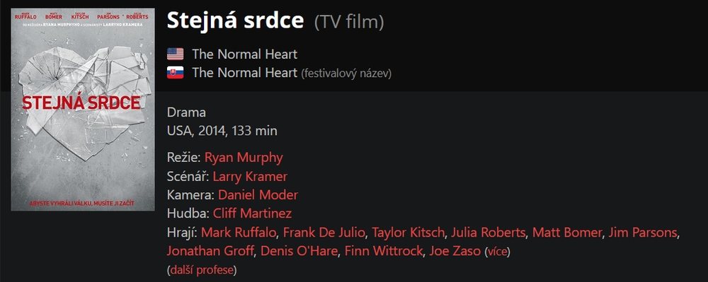 Stejná srdce / The Normal Heart (2014)