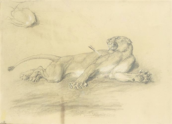Briton Riviere WOUNDED-LIONESS