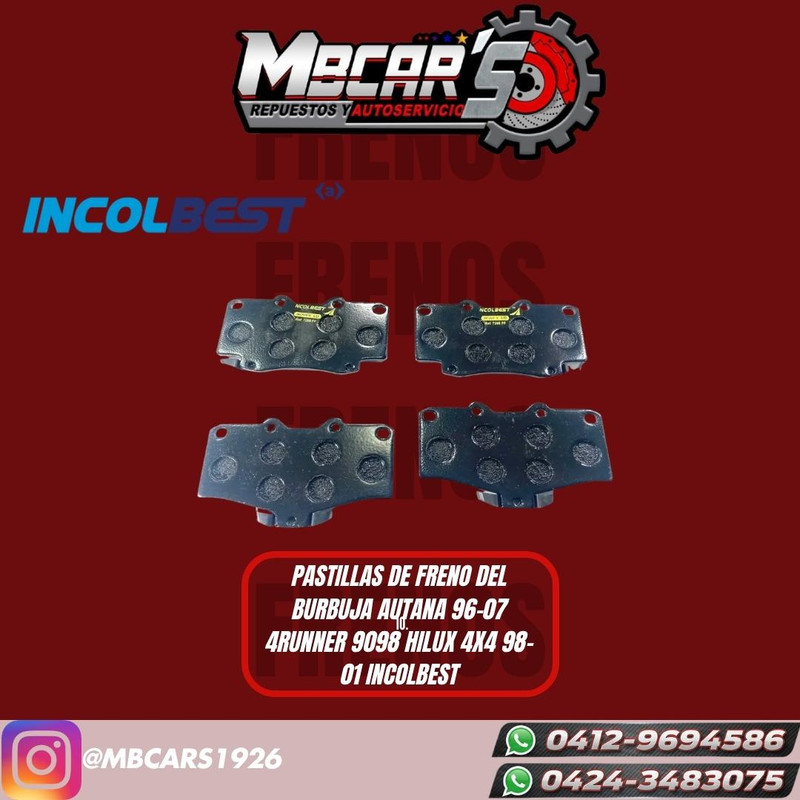PASTILLAS DE FRENO DEL TOY BURBUJA AUTANA 96-07 4RUNNER HILUX PICKUP 4X4 