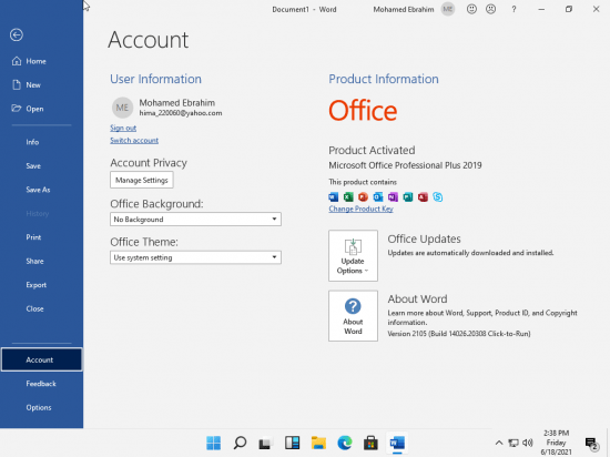 Windows 11 Version Dev Build 21996.1 Consumer Edition With Office 2019 Pro Plus Preactivated