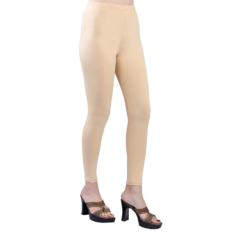 Cotton Leggings Full Ankle Length Capri Pants Solid Regular For