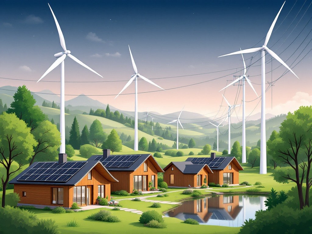 comunità energetica rinnovabile: illustrazione di esempio, tramite ImageAI