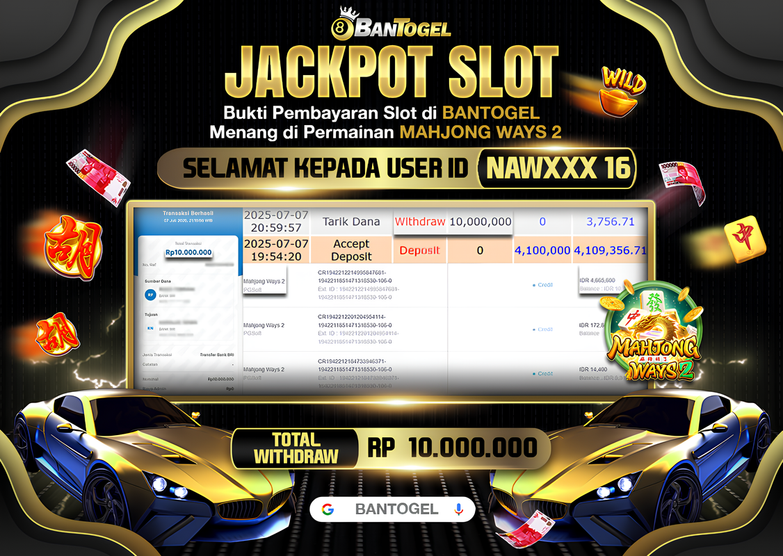 BUKTI JACKPOT LUNAS BANTOGEL