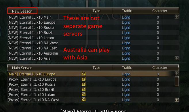 eternal server selection