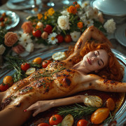 Garden wedding wom served Redhair 0 76