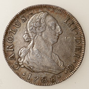 8 reales Carlos III. Sevilla. 1788. Dedicada a Lanzarote. PAS5456