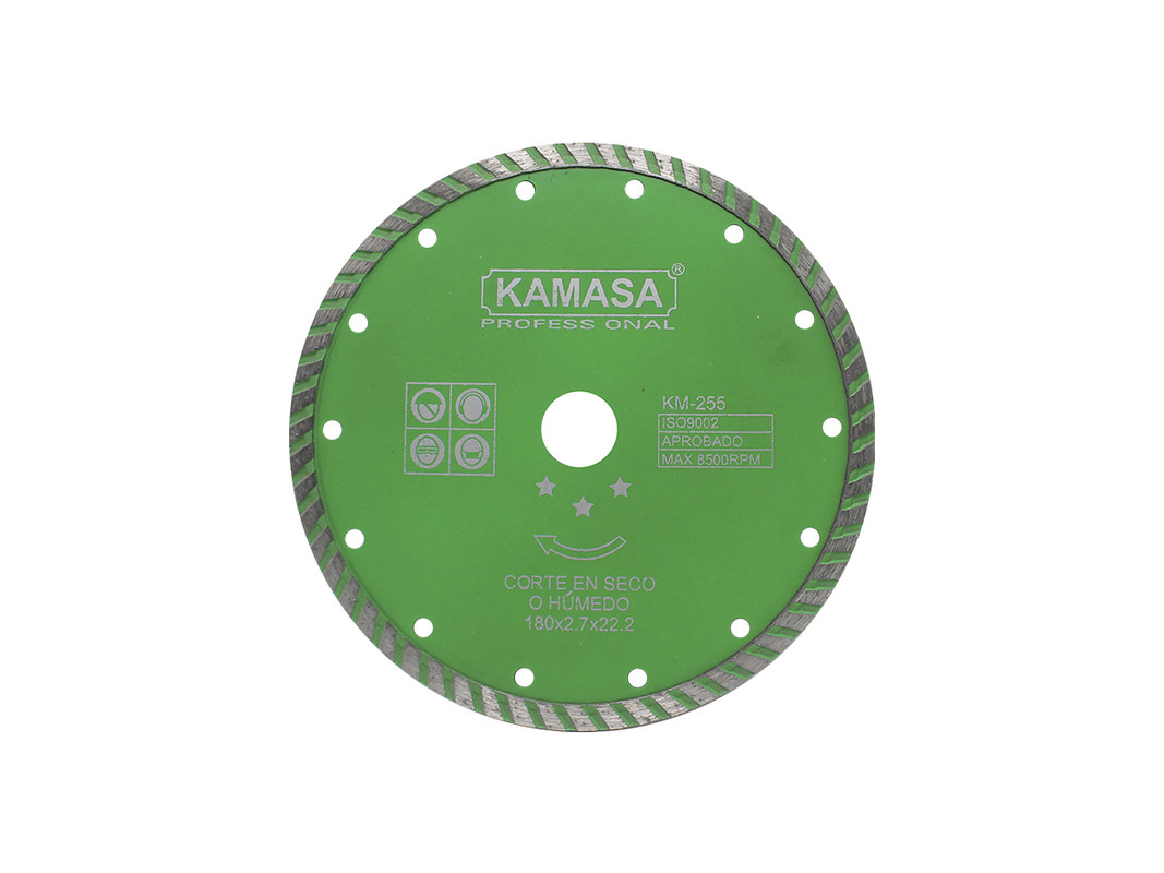 DISCO DIAMANTADO TURBO 180 VERDE KAMASA