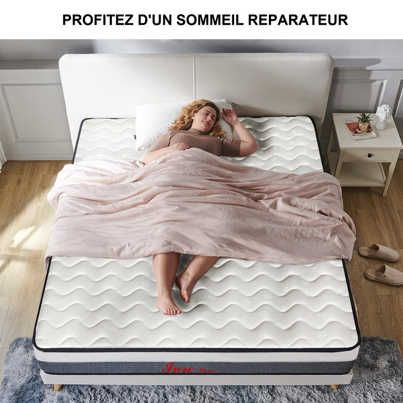 Surmatelas 140x190cm Mémoire de Forme - ROLLS - Qualité Hôtellerie - Morphologique - Epaisseur de 7 cm - BDREAMS - Maison
