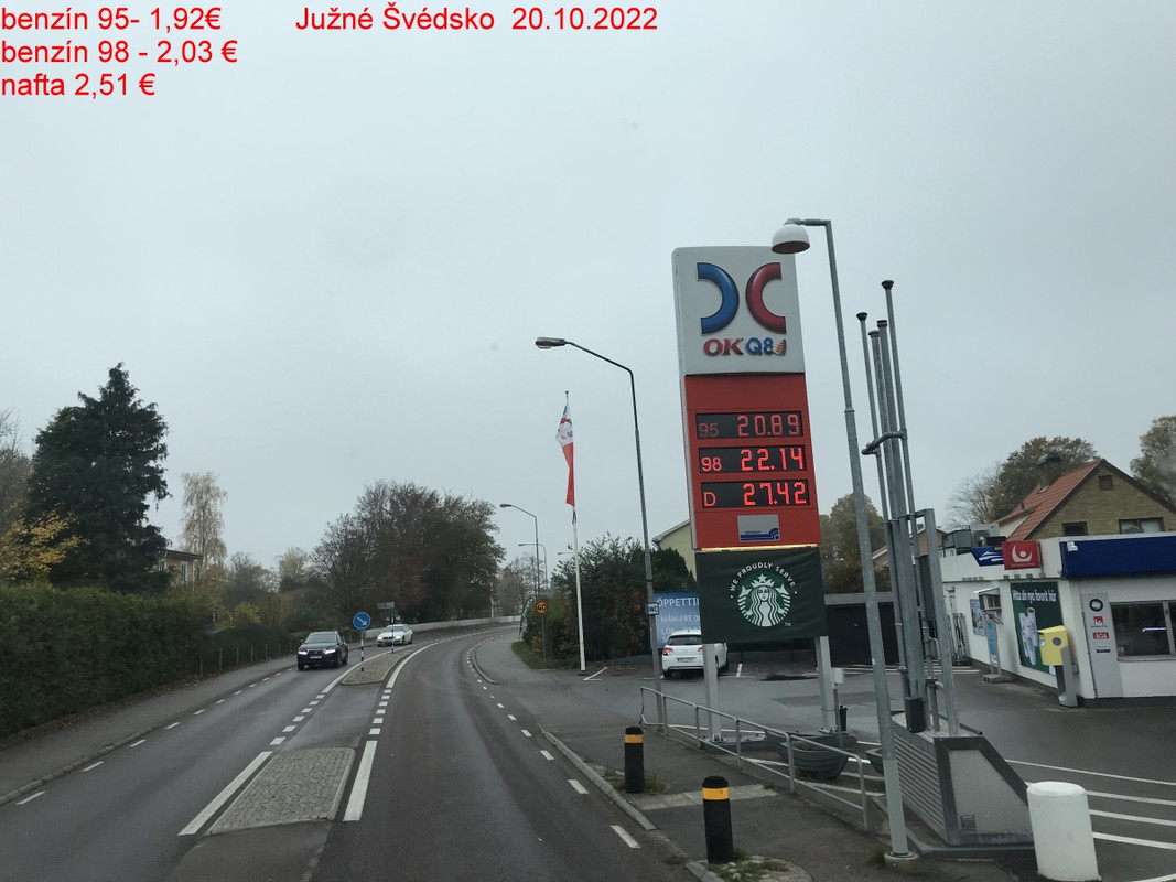 ceny palív 1 Švédsko