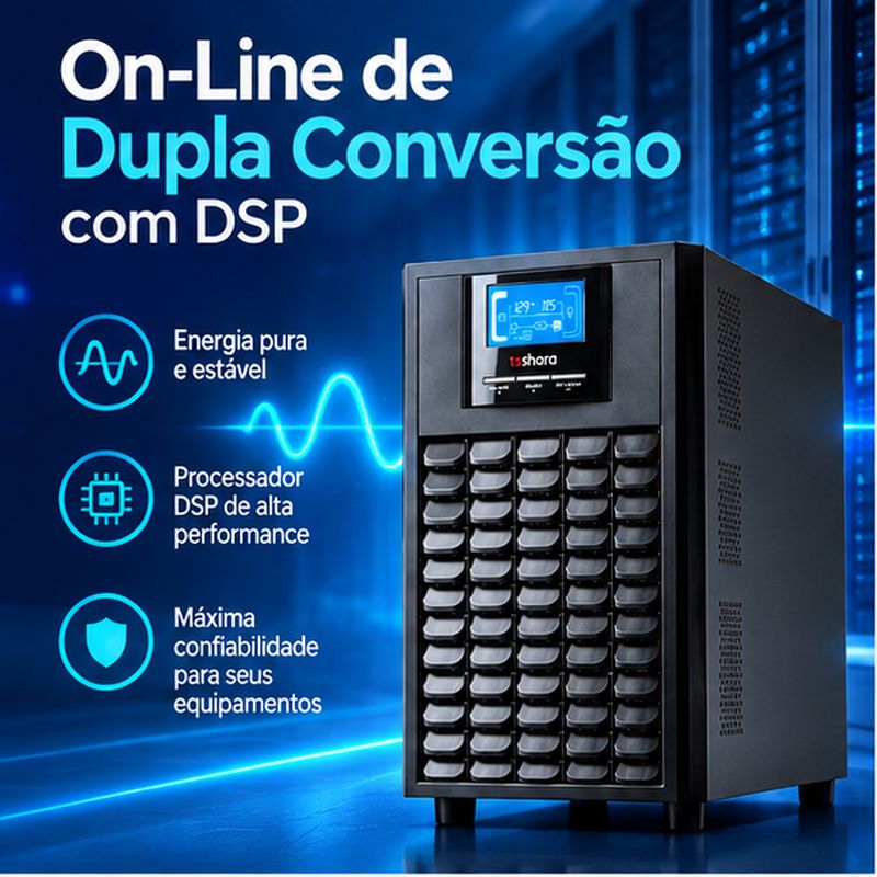 Rede de energia protegida por sistema de dupla convers�o online