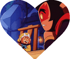 A heart-shaped gif of Wukong and Macaque