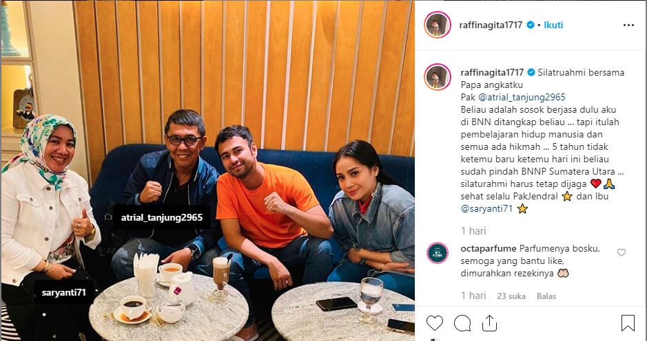 Raffi Ahmad sambangi polisi yang pernah menangkapnya saat terjerat narkoba