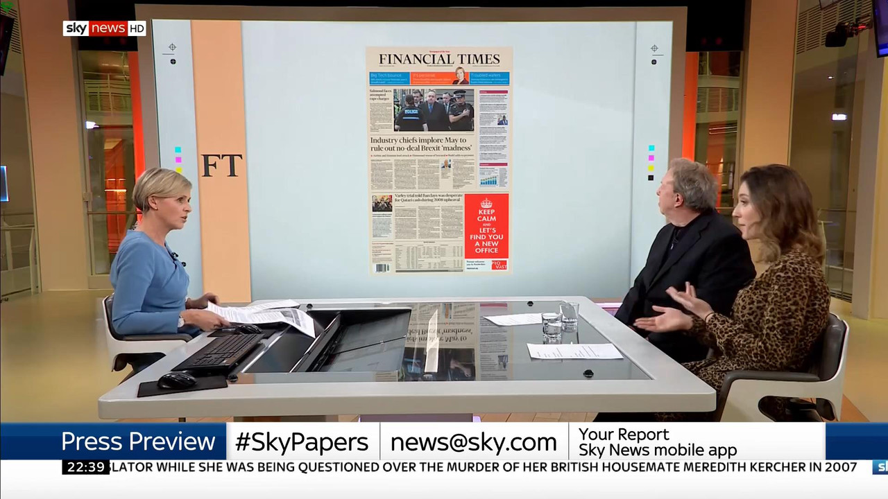 24 January - 22.00.00 - Sky News At 10. Anna Botting with the ma