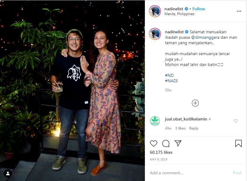 Nadine Chandrawinata dan Dimas Anggara